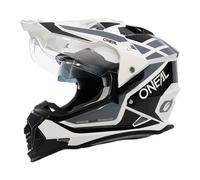O'NEAL Casco de Moto Enduro Aberturas de ventilación para un máximo Flujo de Aire y refrigeración, Carcasa ABS, Visera Solar integrada Casco Sierra R V.24 Adulto Negro Blanco Gris Talla L