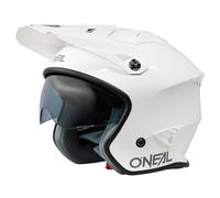 O'NEAL | Casco de Moto Enduro Adventure Street | Normas de Seguridad ECE 22.05, Carcasa ABS, Visor Solar Integrado | Casco Volt Solid V.24 | Adulto | Blanco | Talla L