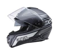 O'NEAL | Casco de Moto Enduro Touring Adventure Street | Buen Ajuste, Pinlock y Bluetooth, Visor Solar Integrado | Casco M-SRS String V.22 Adulto | Negro Gris | Talla S