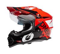 O'NEAL | Casco de Moto | Motocicleta de Enduro | Aberturas de ventilación para un máximo Flujo de Aire y refrigeración, Carcasa de ABS | Casco Sierra R V.23 | Adulto | Negro Rojo | Talla S