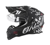 O'NEAL | Casco de Moto | Motocicleta de Enduro | Aberturas de ventilación para un máximo Flujo de Aire y refrigeración, Carcasa de ABS | Casco Sierra Torment V.23 | Adulto | Negro Blanco | S