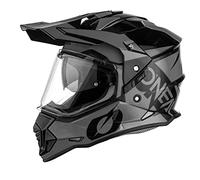 O'NEAL | Casco de Motocicleta | Enduro | Aberturas de ventilación para un máximo Flujo de Aire y refrigeración, Visor Solar Integrado | Casco Sierra R V.22 | Adulto | Negro Gris | Talla XXL