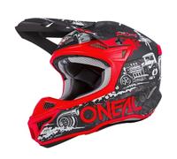 O'NEAL | Casco de motocross MX | 2 carcasas exteriores y 2 EPS para mayor seguridad, carcasa de ABS, protección de goma para la nariz | Casco de poliacrilita 5SRS HR V.22 | Adulto | Negro Rojo | S