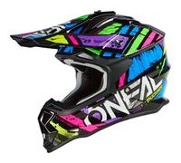 O'NEAL | Casco de Motocross | MX | Carcasa ABS, Norma de Seguridad ECE 22.06, Aberturas de ventilación para una refrigeración óptima | Casco 2SRS Glitch V.23 | Adulto | Multi | Talla XS (53/54 cm)