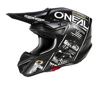 O'NEAL | Casco de Motocross | MX Enduro | 2 Carcasas Exteriores y 2 EPS para Mayor Seguridad, Carcasa de ABS, ECE 22.06 | Casco de poliacrilita 5SRS Attack V.23 | Adulto | Negro Blanco | L (59/60 cm)
