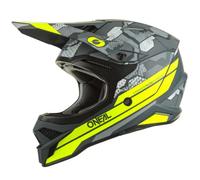 O'NEAL | Casco de Motocross MX Enduro | Carcasa ABS, Norma de Seguridad ECE 22.05, Ventilación para una óptima refrigeración y ventilación | 3SRS Camo V.22 Adulto | Gris Neón Amarillo | S