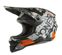 O'NEAL | Casco de Motocross | MX Enduro | Carcasa ABS, Norma de Seguridad ECE 2205, Ventilación para una óptima refrigeración y ventilación | 3SRS Scarz V.22 Adulto | Negro Gris Naranja | L