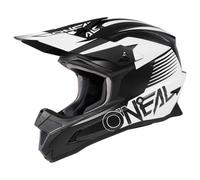 O'NEAL Casco de motocross MX Enduro con carcasa de ABS, forro interior Confort, orificios de ventilación para una ventilación y refrigeración óptimas, casco 1SRS Stream V.23, adultos, color blanco y negro, talla L (59/60 cm)