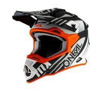 O'NEAL | Casco de Motocross | MX Enduro | Norma de Seguridad ECE 22.05, Ventilaciones para una óptima ventilación y refrigeración | Casco 2SRS Spyde 2.0 | Adulto | Negro Blanco Naranja | Talla S