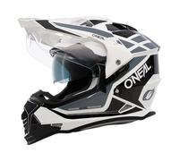 O'Neal Casco Moto Enduro Aberturas de ventilación para un máximo Flujo de Aire y refrigeración, Carcasa ABS, Visera Solar integrada Casco Sierra R V.24 Adulto Negro Blanco Gris Talla S
