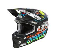 O'NEAL | Casco Motocross | MX | Carcasa ABS, Norma de Seguridad ECE 22.06, Rejillas de ventilación para una refrigeración óptima | Casco Juvenil 3SRS Rancid V.24 | Juvenil | Negro Blanco | Talla XL