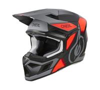 O'NEAL | Casco Motocross | MX Enduro | Carcasa ABS, Norma de Seguridad ECE 22.06, Rejillas de ventilación para una refrigeración óptima | Casco 3SRS Vision V.24 | Adulto | Negro Rojo Gris | Talla M