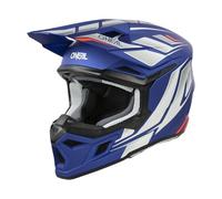 O'NEAL | Casco Motocross | MX Enduro | Carcasa ABS, Norma de Seguridad ECE 22.06, Ventilaciones para una refrigeración óptima | Casco 3SRS Vertical V.24 | Adulto | Azul Blanco Rojo | Talla L