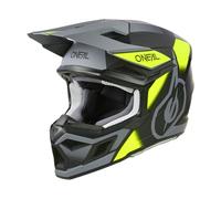 O'NEAL | Casco Motocross | MX Enduro | Carcasa ABS, Norma de Seguridad ECE 22.06, Ventilaciones para una refrigeración óptima | Casco 3SRS Vision V.24 | Adulto | Negro Amarillo Neón Gris | Talla XL