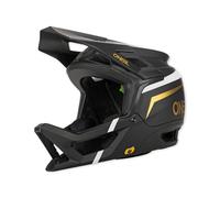 O'NEAL | Casco MTB Enduro MTB Downhill | Norma de Seguridad EN1078, Aberturas de ventilación para facilitar la respiración, IPX® ACells | Casco Transition Flash | Adulto | Negro Blanco Oro | S