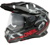 Oneal D-SRS Square V.25 Casco de motocross, negro-gris-rojo, tamaño S para Hombres