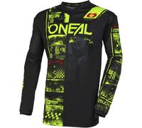 Oneal Element Attack Maillot de Motocross, negro/amarillo, Talla M