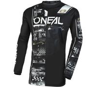 Oneal Element Attack Maillot de Motocross, negro-blanco, tamaño 2XL para Hombres