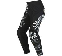 Oneal Element Attack Pantalones de motocross, Negro/Blanco, Talla 30