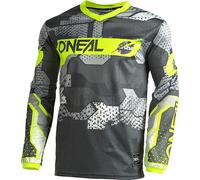 Oneal Element Camo V.22 Maillot de Motocross, negro/gris/amarillo, Talla S