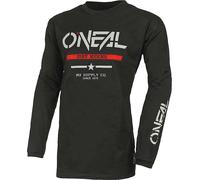 Oneal Element Cotton Squadron V.22 Maillot de Motocross, negro/gris/rojo, Talla S