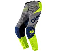 Oneal Element Factor Pantalones de Motocross, azul-amarillo, tamaño 30 para Hombres