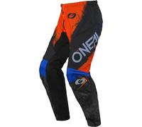 Oneal Element Shocker Pantalones de motocross para niños, azul-naranja, tamaño M