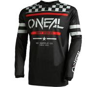 Oneal Element Squadron V.22 Maillot de Motocross, negro/gris/rojo, Talla S