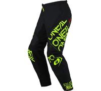 Oneal Element Static Pantalones de motocross, negro-amarillo, tamaño 34 para Hombres