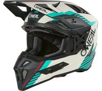 Oneal EX-SRS Quin Casco de motocross, gris-turquesa, tamaño L para Hombres