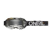 Oneal B-10 Attack Clear Gafas de motocross, negro-blanco para Hombres