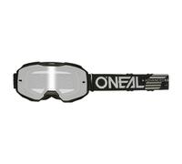 O'NEAL | Gafa Bicicleta y Motocross | MX MTB DH FR | Lente resistente a los arañazos con tratamiento antivaho, 100% protección UV | Gafa B-10 Solid V.24 | Unisex | Negro plateado | Una talla