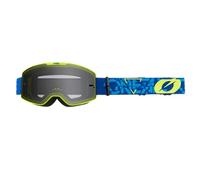 O'Neal | Gafas de Bicicleta y Motocross | MX MTB DH FR Downhill Freeride | Correa ajustable, óptimo confort y ventilación | Gafas B-20 Strain V.22 Adulto | Azul Neón Amarillo Gris | Talla única