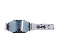 O'NEAL | Gafas de Ciclismo y Motocross | MX MTB DH FR Downhill Freeride | Correa ajustable, confort y ventilación óptimos | Gafas B-30 Hexx V.22 | Unisex | Blanco Negro - Espejo Plata | OS