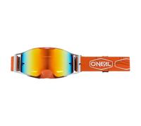O'NEAL | Gafas de Ciclismo y Motocross | MX MTB DH FR Downhill Freeride | Correa ajustable, óptima comodidad y ventilación | Gafas B-30 Hexx V.22 | Unisex | Naranja Blanco - Espejo Rojo | OS