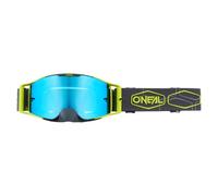 O'NEAL | Gafas MX MTB DH FR Downhill Freeride | Correa ajustable, confort y ventilación óptimos | Gafas B-30 Hexx V.22 | Unisex | Amarillo Neón - Azul Espejo | OS