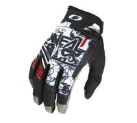 O'NEAL | Guantes MX MTB DH FR Downhill Freeride | Materiales duraderos y Flexibles, sección Delantera de la Mano nanoventilada | Guante Mayhem Scarz V.22 | Negro Blanco Rojo | M