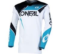 Oneal Hardwear Air Slam Maillot de motocross, blanco/negro/turquesa, Talla L