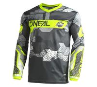 O'NEAL | Maillot de Motocross de Manga Larga | Niños | MX MTB | Material Ligero, Ajuste ergonómico adaptación | Maillot Juvenil Element Camo V.22 | Amarillo neón | S