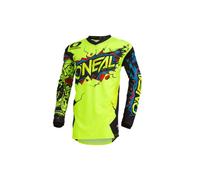 O'NEAL | Maillot de Motocross | Enduro | Ajuste para una máxima amplitud de Movimiento, protección Cosida en el Codo, Transpirable | Maillot Element Villain | Adulto | Amarillo neón | Talla L