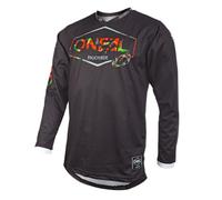 O'NEAL | Maillot de Motocross | Enduro MX | Tejido Transpirable, Máxima Libertad de Movimiento, Espalda extendida | Maillot Mahalo | Adulto | Negro Multi | Talla S