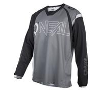 O'Neal | Maillot de Mountain Bike | MTB Mountain Bike DH Downhill FR Freeride | Tejido Transpirable, máxima Libertad de Movimiento | Element FR Jersey Hybrid | Adultos | Negro Gris | Talla M