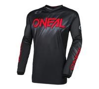 O'NEAL | Maillot Motocross Manga Larga | MX Enduro | Protección Acolchada Codos, Cuello en V, Transpirable | Maillot Element Voltage V.24 | Adulto | Negro Rojo | Talla S