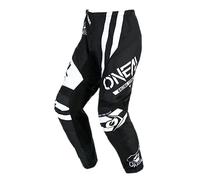 O'NEAL | Maillot Motocross Manga Larga | MX Enduro | Protección Acolchada Codos, Cuello en V, Transpirable | Maillot Element Warhawk V.24 | Adulto | Negro Blanco | Talla S
