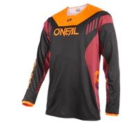 O'NEAL | Maillot MTB DH Downhill FR Freeride | Material Transpirable, máxima Libertad de Movimiento | Maillot Element FR Hybrid V.22 | Adulto | Negro Rojo Naranja | M
