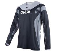 O'NEAL | Maillot MTB DH Downhill FR Freeride | Material Transpirable, máxima Libertad de Movimiento | Maillot Element FR Hybrid V.22 | Adulto | Negro Gris | Talla XL