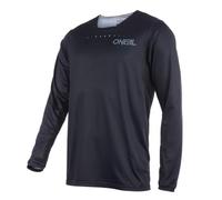 O'NEAL | Maillot MTB DH Downhill FR Freeride | Material Transpirable, máxima Libertad de Movimiento | Maillot Element FR Plain V.22 | Adulto | Negro Talla XL
