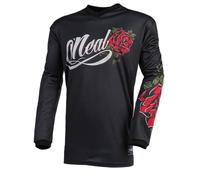 O'Neal | Maillot para Mujer | Enduro Motocross | Tejido Transpirable, protección Acolchada para los Codos, Corte específico para Mujer | Jersey Element Roses | Adultos | Negro Rojo | Talla XL