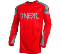 O'NEAL | Jersey de Motocicleta | Enduro Motocross | Tejido Transpirable, máxima Libertad de Movimiento, Espalda extendida | Jersey Matrix Ridewear | Adultos | Rojo Gris | Talla M