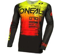 Oneal Mayhem Scarz Maillot de motocross, negro-rojo-amarillo, tamaño S